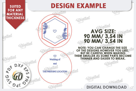Wedding Invitation Laser Cut. Personalized Wood Invitation SVG Evgenyia Guschina 