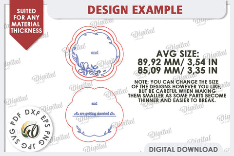 Wedding Invitation Laser Cut. Personalized Wood Invitation SVG Evgenyia Guschina 