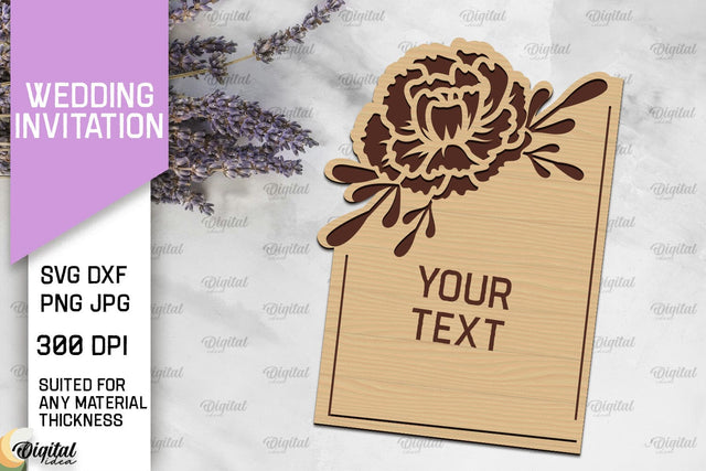 Wedding Invitation Laser Cut. Wooden Wedding Invitation SVG SVG Evgenyia Guschina 