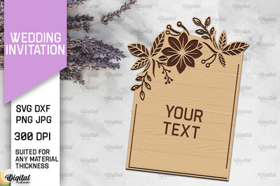 Wedding Invitation Laser Cut. Wooden Wedding Invitation SVG SVG Evgenyia Guschina 