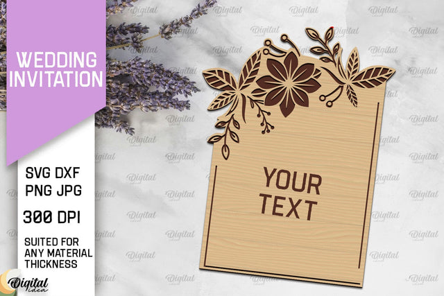 Wedding Invitation Laser Cut. Wooden Wedding Invitation SVG SVG Evgenyia Guschina 