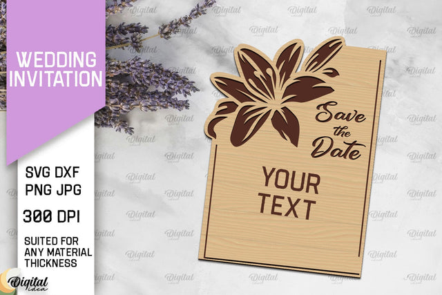 Wedding Invitation Laser Cut. Wooden Wedding Invitation SVG SVG Evgenyia Guschina 