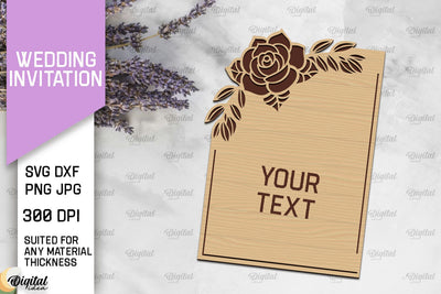 Wedding Invitation Laser Cut. Wooden Wedding Invitation SVG SVG Evgenyia Guschina 