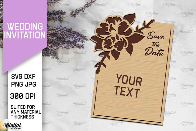 Wedding Invitation Laser Cut. Wooden Wedding Invitation SVG SVG Evgenyia Guschina 