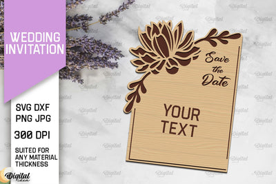 Wedding Invitation Laser Cut. Wooden Wedding Invitation SVG SVG Evgenyia Guschina 