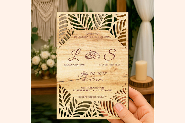 Wedding Invitation SVG LaserCutano 