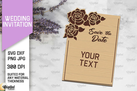 Wedding Invitations Laser Cut Bundle. Wooden Invitations SVG SVG Evgenyia Guschina 