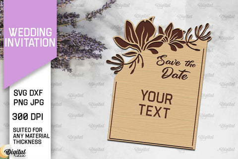 Wedding Invitations Laser Cut Bundle. Wooden Invitations SVG SVG Evgenyia Guschina 