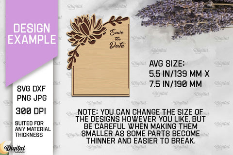 Wedding Invitations Laser Cut Bundle. Wooden Invitations SVG SVG Evgenyia Guschina 