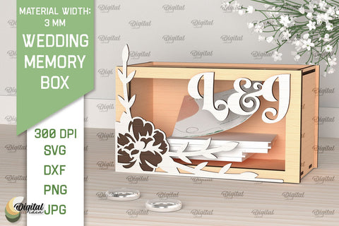 Wedding Memory Box Laser Cut. Wedding Money Box SVG SVG Evgenyia Guschina 