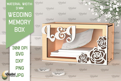 Wedding Memory Box Laser Cut. Wedding Money Box SVG SVG Evgenyia Guschina 