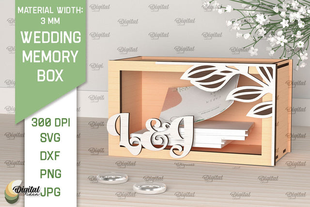 Wedding Memory Box Laser Cut. Wedding Money Box SVG SVG Evgenyia Guschina 