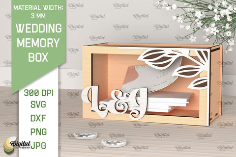 Wedding Memory Box Laser Cut. Wedding Money Box SVG SVG Evgenyia Guschina 