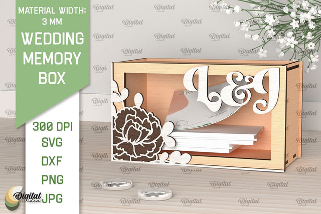 Wedding Memory Box Laser Cut. Wedding Money Box SVG SVG Evgenyia Guschina 