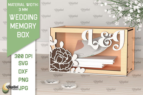 Wedding Memory Box Laser Cut. Wedding Money Box SVG SVG Evgenyia Guschina 