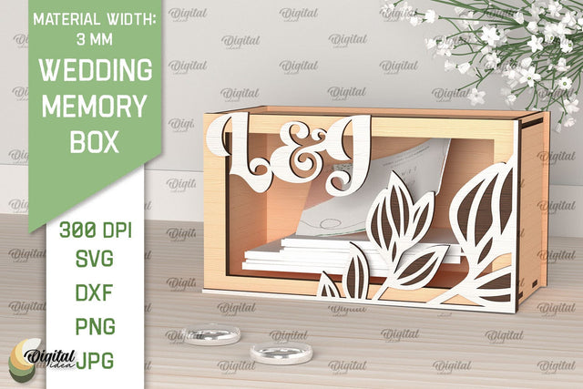 Wedding Memory Box Laser Cut. Wedding Money Box SVG SVG Evgenyia Guschina 