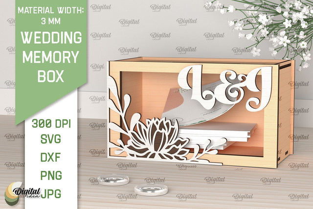 Wedding Memory Box Laser Cut. Wedding Money Box SVG SVG Evgenyia Guschina 