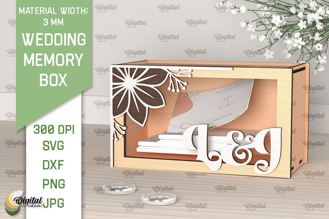 Wedding Memory Box Laser Cut. Wedding Money Box SVG SVG Evgenyia Guschina 