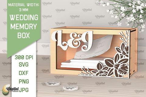 Wedding Memory Box Laser Cut. Wedding Money Box SVG SVG Evgenyia Guschina 
