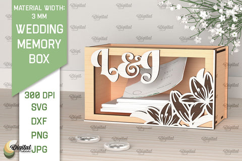 Wedding Memory Boxes Laser Cut. Wedding Money Boxes SVG SVG Evgenyia Guschina 