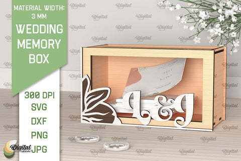 Wedding Memory Boxes Laser Cut. Wedding Money Boxes SVG SVG Evgenyia Guschina 