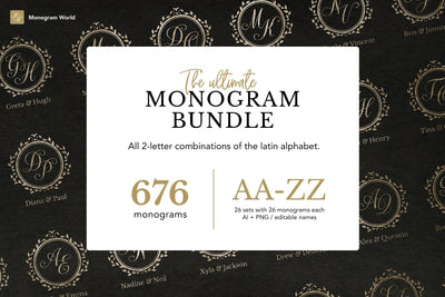 Wedding Monogram Bundle (Vector + Pixels) SVG Monogram World 