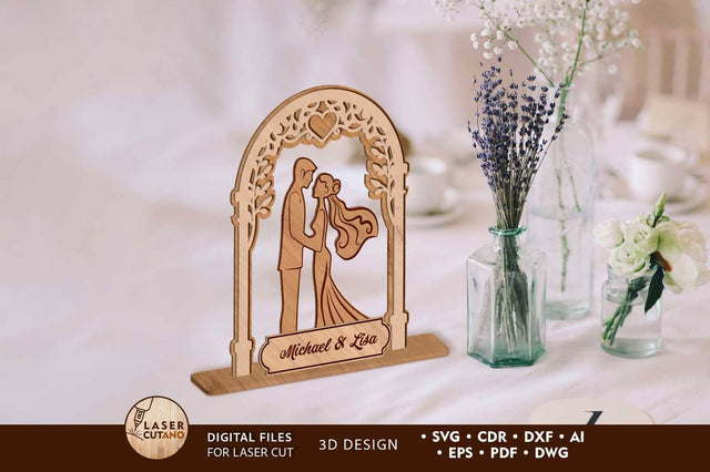 Wedding Multilayer Crafting Laser Cut Template SVG LaserCutano 