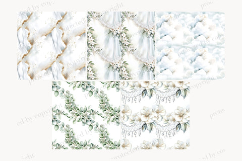 Wedding Paper | Elegant Ivory White Beige Married Pattern Digital Pattern GlamArtZhanna 