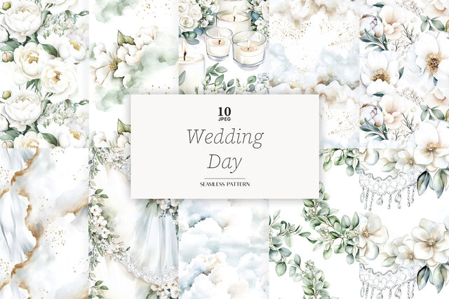 Wedding Paper | Elegant Ivory White Beige Married Pattern Digital Pattern GlamArtZhanna 