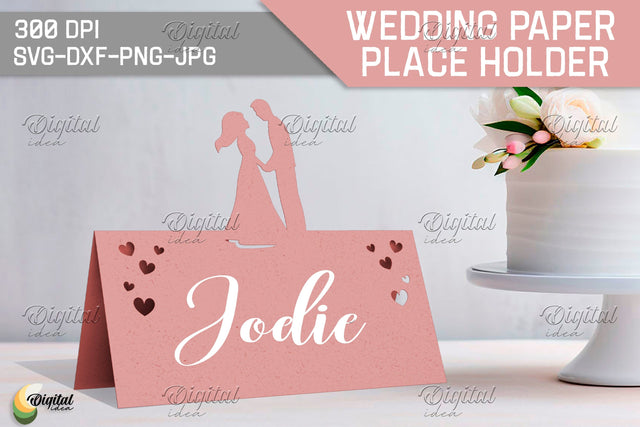 Wedding Paper Place Holder. Name Card 3D Paper Evgenyia Guschina 