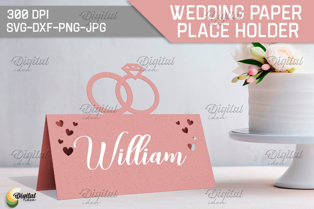 Wedding Paper Place Holder. Name Card 3D Paper Evgenyia Guschina 