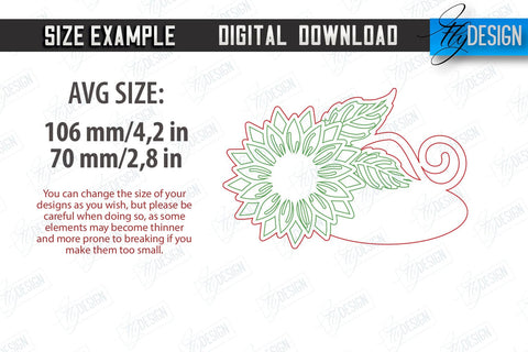 Wedding Place Card Laser Cut Design, Wedding Sunflower Decor SVG Fly Design 