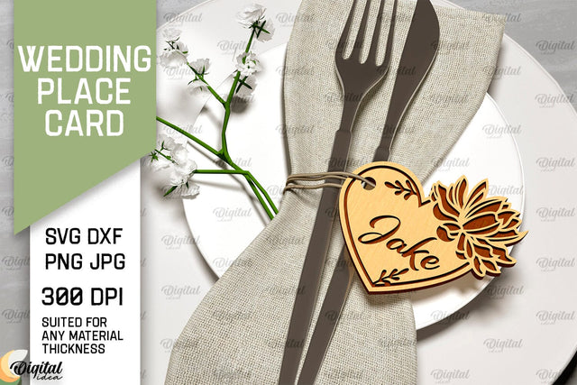 Wedding Place Card Laser Cut. Wedding Name Card SVG SVG Evgenyia Guschina 