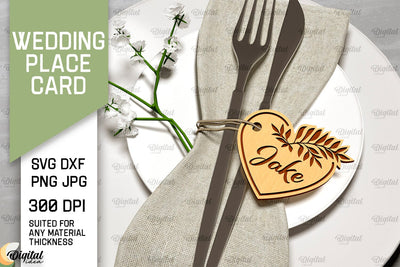 Wedding Place Card Laser Cut. Wedding Name Card SVG SVG Evgenyia Guschina 