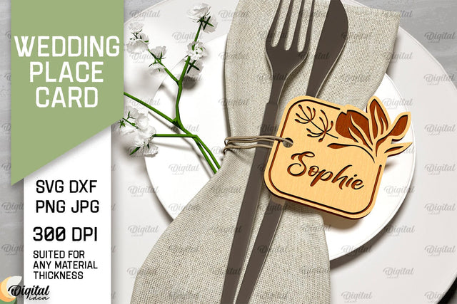 Wedding Place Card Laser Cut. Wedding Name Card SVG SVG Evgenyia Guschina 