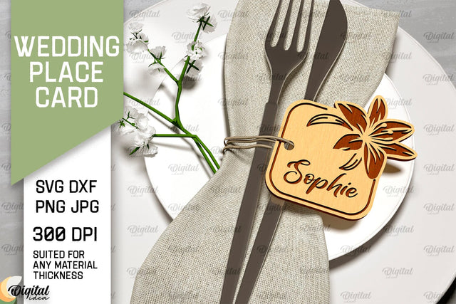Wedding Place Card Laser Cut. Wedding Name Card SVG SVG Evgenyia Guschina 