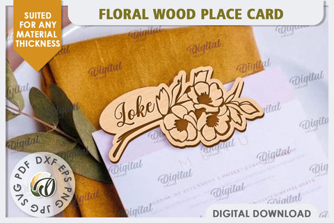 Wedding Place Cards Laser Cut Bundle. Name Cards SVG SVG Evgenyia Guschina 