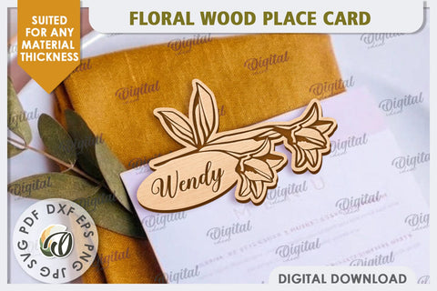 Wedding Place Cards Laser Cut Bundle. Name Cards SVG SVG Evgenyia Guschina 