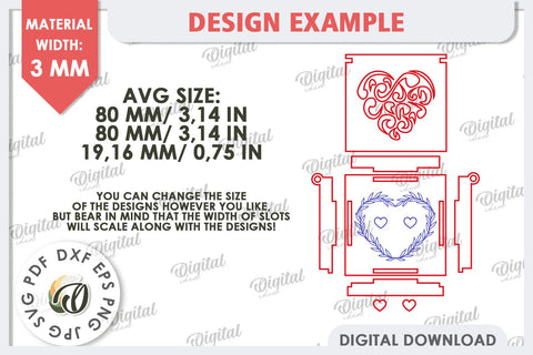 Wedding Ring Box Laser Cut. 3D Wooden Ring Box SVG SVG Evgenyia Guschina 