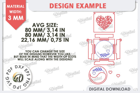 Wedding Ring Box Laser Cut. 3D Wooden Ring Box SVG SVG Evgenyia Guschina 