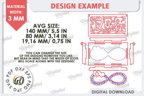 Wedding Ring Box Laser Cut. 3D Wooden Ring Box SVG SVG Evgenyia Guschina 