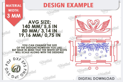 Wedding Ring Box Laser Cut. 3D Wooden Ring Box SVG SVG Evgenyia Guschina 