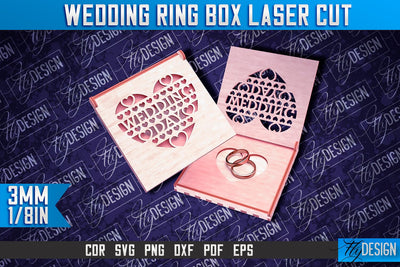Wedding Ring Box Laser Cut | Jewelry Box Laser Cut SVG Design SVG Fly Design 