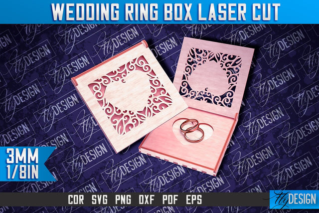 Wedding Ring Box Laser Cut | Jewelry Box Laser Cut SVG Design SVG Fly Design 