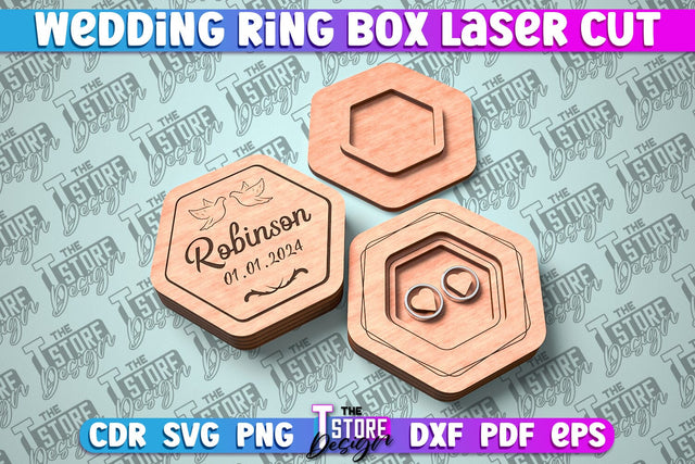Wedding Ring Box Laser Cut | Jewelry Box Laser Cut SVG Design SVG The T Store Design 
