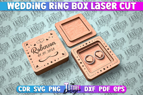 Wedding Ring Box Laser Cut | Jewelry Box Laser Cut SVG Design SVG The T Store Design 