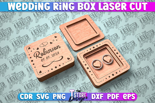 Wedding Ring Box Laser Cut | Jewelry Box Laser Cut SVG Design SVG The T Store Design 