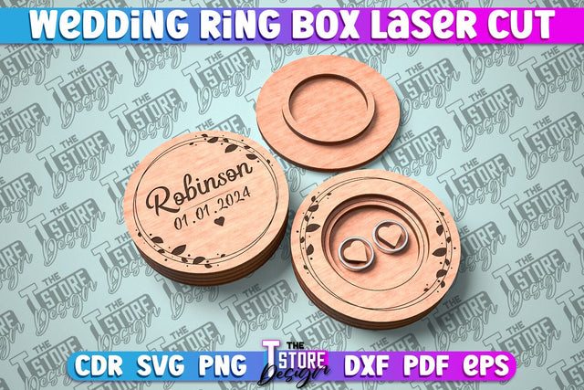 Wedding Ring Box Laser Cut | Jewelry Box Laser Cut SVG Design SVG The T Store Design 