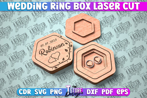 Wedding Ring Box Laser Cut | Jewelry Box Laser Cut SVG Design SVG The T Store Design 