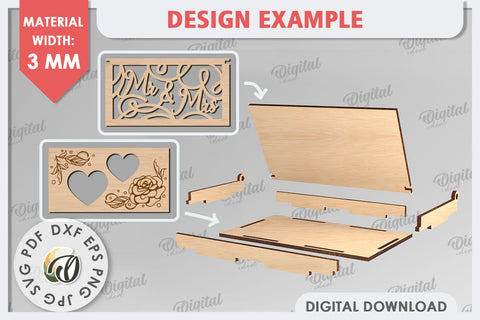 Wedding Ring Boxes Laser Cut Bundle. 3D Ring Boxes SVG SVG Evgenyia Guschina 